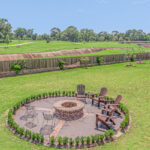 Custom brick fire pit overlooking in Lafayette, LA