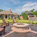 Custom brick fire pit overlooking in Lafayette, LA