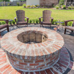 Custom brick fire pit overlooking in Lafayette, LA