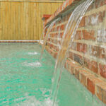 Brick water feature wall in Lafayette, LA