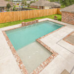 544 Sq. Ft Gunite Swimming Pool with brick coping in Lafayette, LA