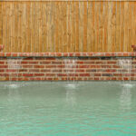 Brick water feature wall in Lafayette, LA