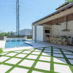 Turf inlay on patio in Lafayette, LA