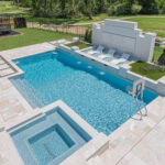 Custom pool with multi-level decking