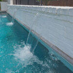 Swimming Pool Water Feature wall with three scuppers