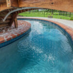 Rain bar in custom in-ground gunite swimming pool | Lafayette, LA