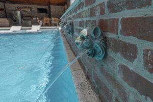 Lion's head sconce water feature | Lafayette, LA