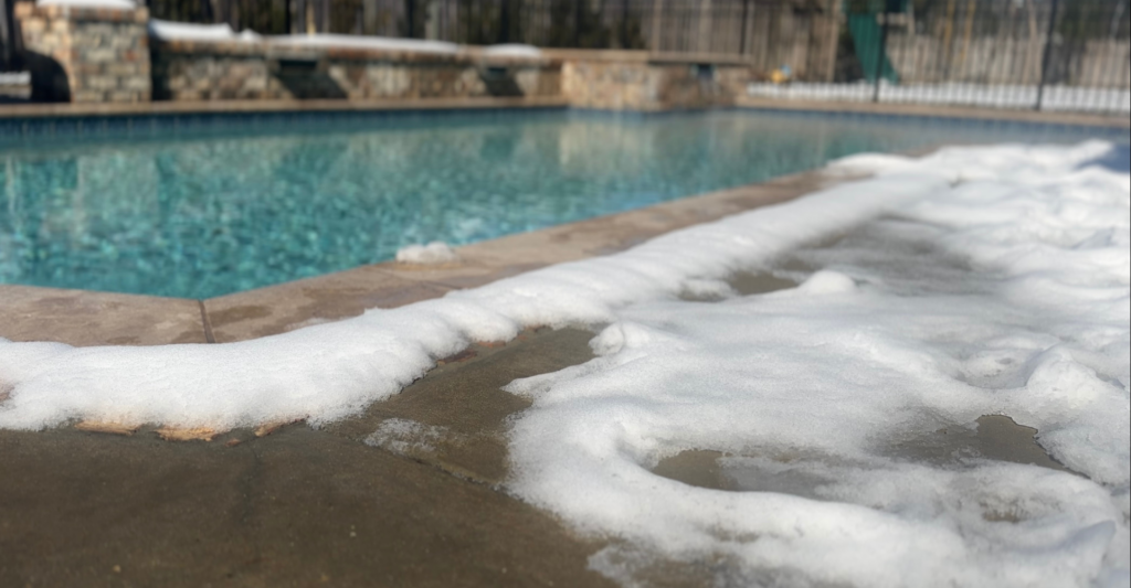 Snow melting around swimming pool | Lafayette, LA