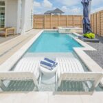 Inground gunite courtyard pool, raised spa | Youngsville, LA